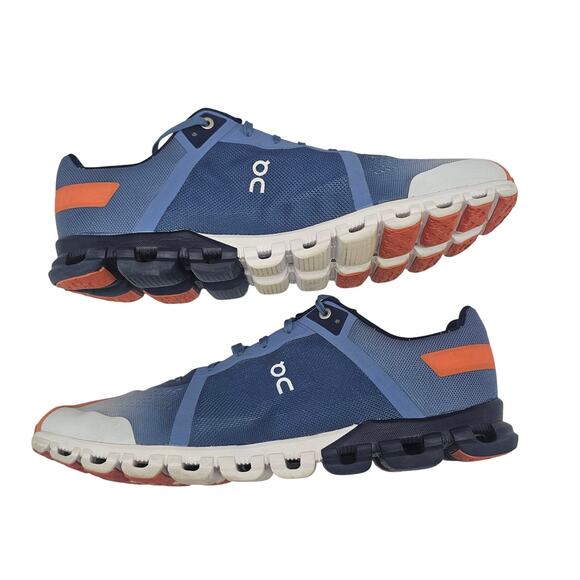 On Running Cloudflow 3.0 Running Shoes Lake Blue Flare Orange Men's Size - Picture 2 of 13